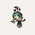 Load image into Gallery viewer, Abalone Shell Owl Brooch for Women | Unique Animal Pin | Soria Jewelry