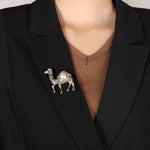 Load image into Gallery viewer, Camel Brooch for Women | Unique Animal Pin | Soria Jewelry
