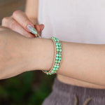 Load image into Gallery viewer, Beaded Woven Bracelet for Women | Fashion Double Layer Bead Design | Soria Jewelry