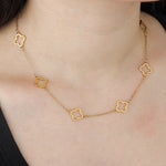 Load image into Gallery viewer, Four Leaf Clover Necklace for Women | Unique Hollow Chain Design | Soria Jewelry