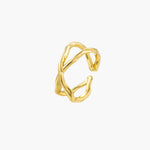 Load image into Gallery viewer, Gold Cross Open Ring