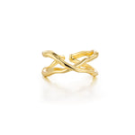 Load image into Gallery viewer, Gold Cross Ring for Women | Unique Open Design | Soria Jewelry