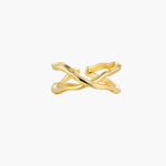 Load image into Gallery viewer, Gold Cross Open Ring