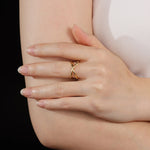 Load image into Gallery viewer, Gold Cross Ring for Women | Unique Open Design | Soria Jewelry