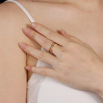 Load image into Gallery viewer, Gold Cross Ring for Women | Unique Open Design | Soria Jewelry