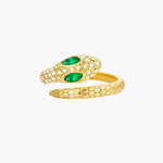 Load image into Gallery viewer, Gold Crystal Snake Ring
