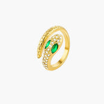 Load image into Gallery viewer, Gold Crystal Snake Ring