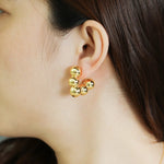 Load image into Gallery viewer, Beaded Hoop Earrings for Women | Unique Stacked Gold Ball Design | Soria Jewelry