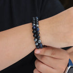 Load image into Gallery viewer, Double Layer Beaded Bracelet | Vintage Men's Jewelry | Soria Jewelry
