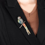 Load image into Gallery viewer, Parrot Brooch for Women | Vintage Crystal Animal Pin | Soria Jewelry