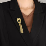 Load image into Gallery viewer, Gold Tassel Brooch | Vintage Style Elegant Pin for Women | Soria Jewelry