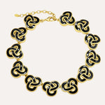 Load image into Gallery viewer, Vintage Necklace Earrings Set for Women | Gold Black Irregular Triangle Design | Soria Jewelry