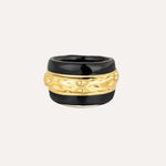 Load image into Gallery viewer, Chunky Ring for Women | Vintage Gold Black Textured Design | Soria Jewelry