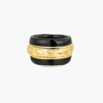Load image into Gallery viewer, Vintage Gold Black Textured Ring