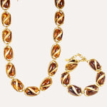 Load image into Gallery viewer, Bead Necklace Bracelet Set with Gold Chain for Women | Soria Jewelry