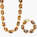 Load image into Gallery viewer, Bead Necklace Bracelet Set with Gold Chain