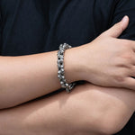 Load image into Gallery viewer, Skull Link Bracelet for Men | Vintage Gothic Punk Style | Soria Jewelry