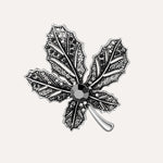 Load image into Gallery viewer, Vintage Maple Leaf Brooch with Black Crystal Design for Women | Soria Jewelry