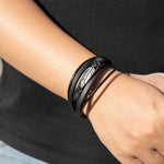 Load image into Gallery viewer, Leather Bracelet for Men | Vintage Multilayer Feather Design | Soria Jewelry