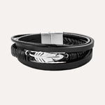 Load image into Gallery viewer, Leather Bracelet for Men | Vintage Multilayer Feather Design | Soria Jewelry
