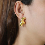 Load image into Gallery viewer, Gold Tone Corkscrew Earrings for Women | Soria Jewelry

