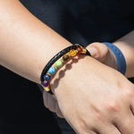 Load image into Gallery viewer, Natural Stone Leather Bracelet Woven Wrist Band for Men | Soria Jewelry
