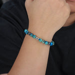 Load image into Gallery viewer, Vintage Beaded Bracelet for Men | Natural Hematite Stone Design | Soria Jewelry
