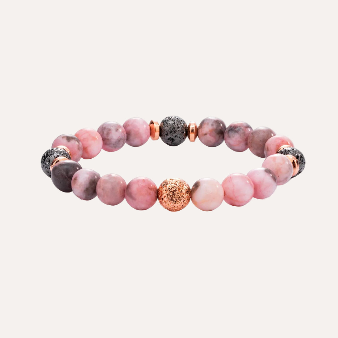 Beaded Bracelet with Pink Natural Stone for Women Birthday Gifts | Soria Jewelry