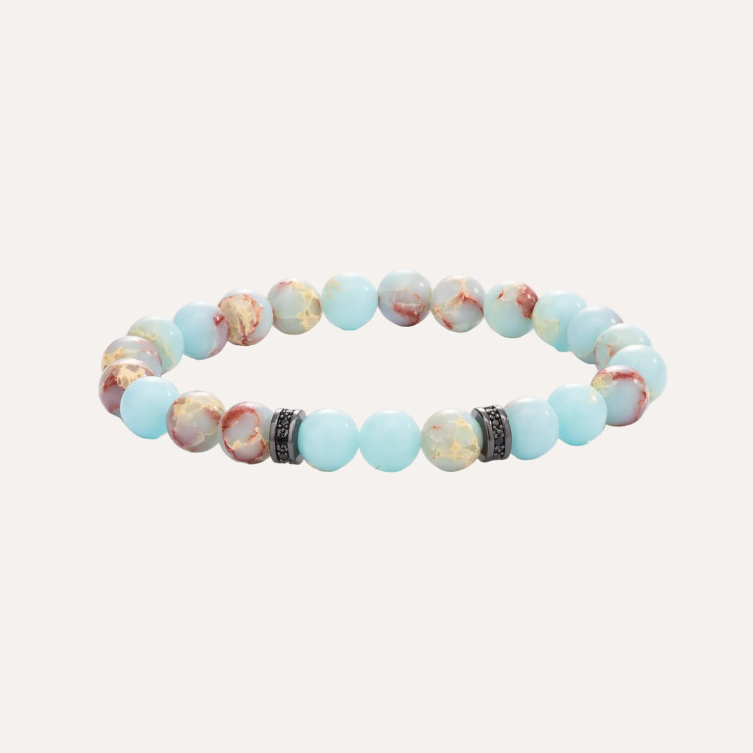 Beaded Bracelet with Light Blue Natural Stone for Women Birthday Gifts | Soria Jewelry