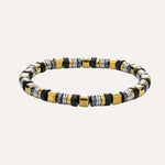 Load image into Gallery viewer, Beaded Bracelet for Men | Fashion Black Gold Design Jewelry | Soria Jewelry
