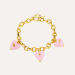 Load image into Gallery viewer, Beaded Bracelet for Women | Delicate Pink Hearts Charm Bracelet | Soria Jewelry
