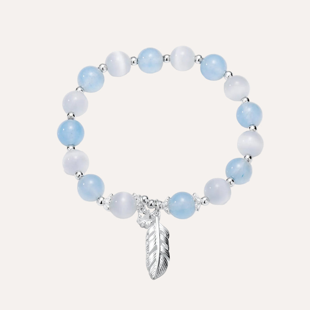 Beaded Bracelet for Women | Delicate Star & Feather Charm Bracelet | Soria Jewelry