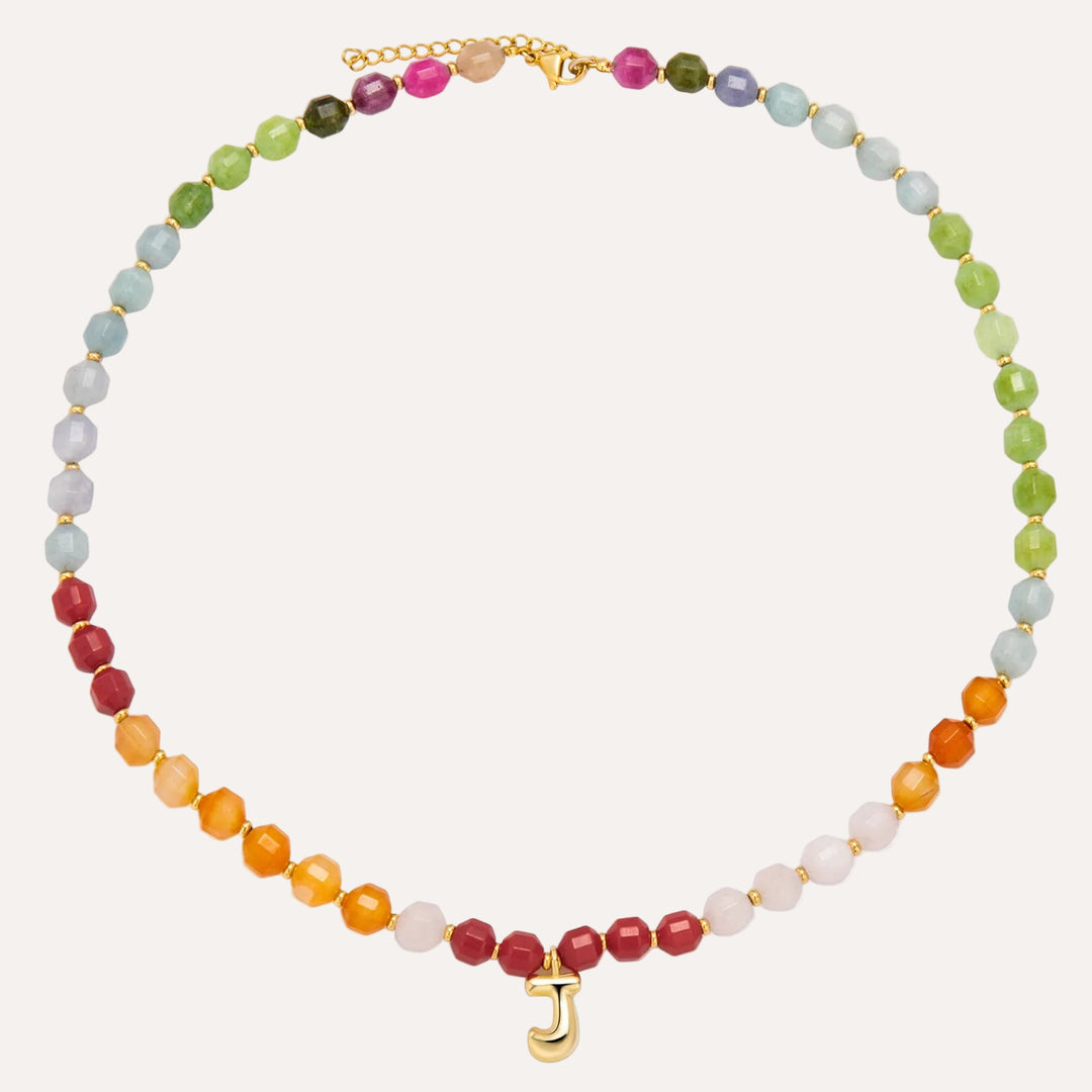 Beaded Necklace for Women | Boho Chic Colorful Initial beaded Design | Soria Jewelry