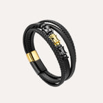 Load image into Gallery viewer, Braided Leather Bracelet with Beaded Design for Men | Soria Jewelry
