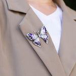 Load image into Gallery viewer, Butterfly Brooch Pin Purple Crystal Insect Jewelry for Women | Soria Jewelry
