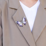 Load image into Gallery viewer, Butterfly Brooch Pin Purple Crystal Insect Jewelry for Women | Soria Jewelry
