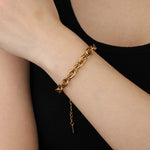 Load image into Gallery viewer, Gold Chunky Chain Bracelet for Women | Charm Adjustable Bracelet | Soria Jewelry
