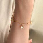 Load image into Gallery viewer, Charm Bracelet with Gold Tone Smiley Face for Women | Soria Jewelry
