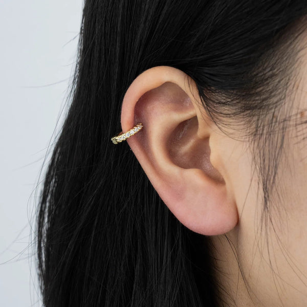 Chic Gold Huggie Earrings with Sparkling CZ Design for Women | Soria Jewelry