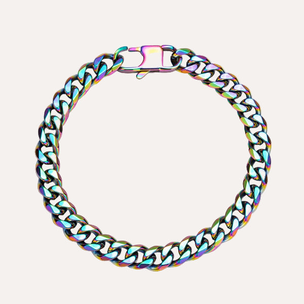 Colorful Cuban Link Bracelet | Fashion Chunky Men's Jewelry | Soria Jewelry