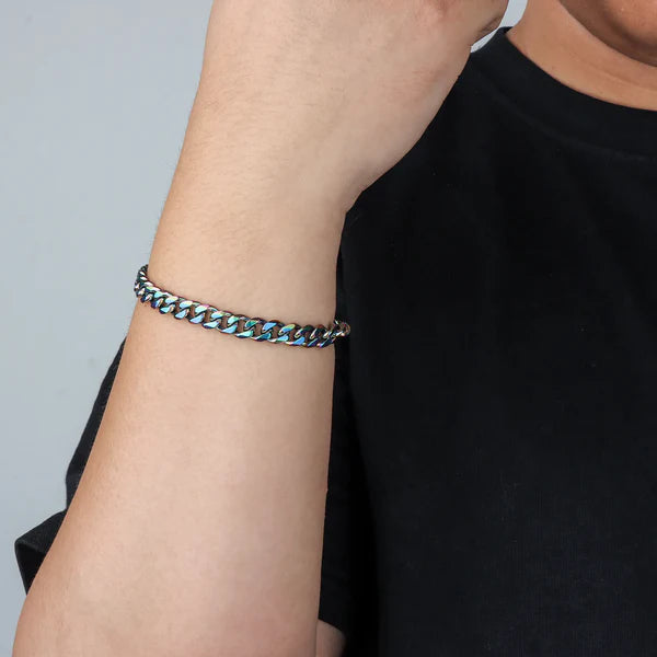 Colorful Cuban Link Bracelet | Fashion Chunky Men's Jewelry | Soria Jewelry