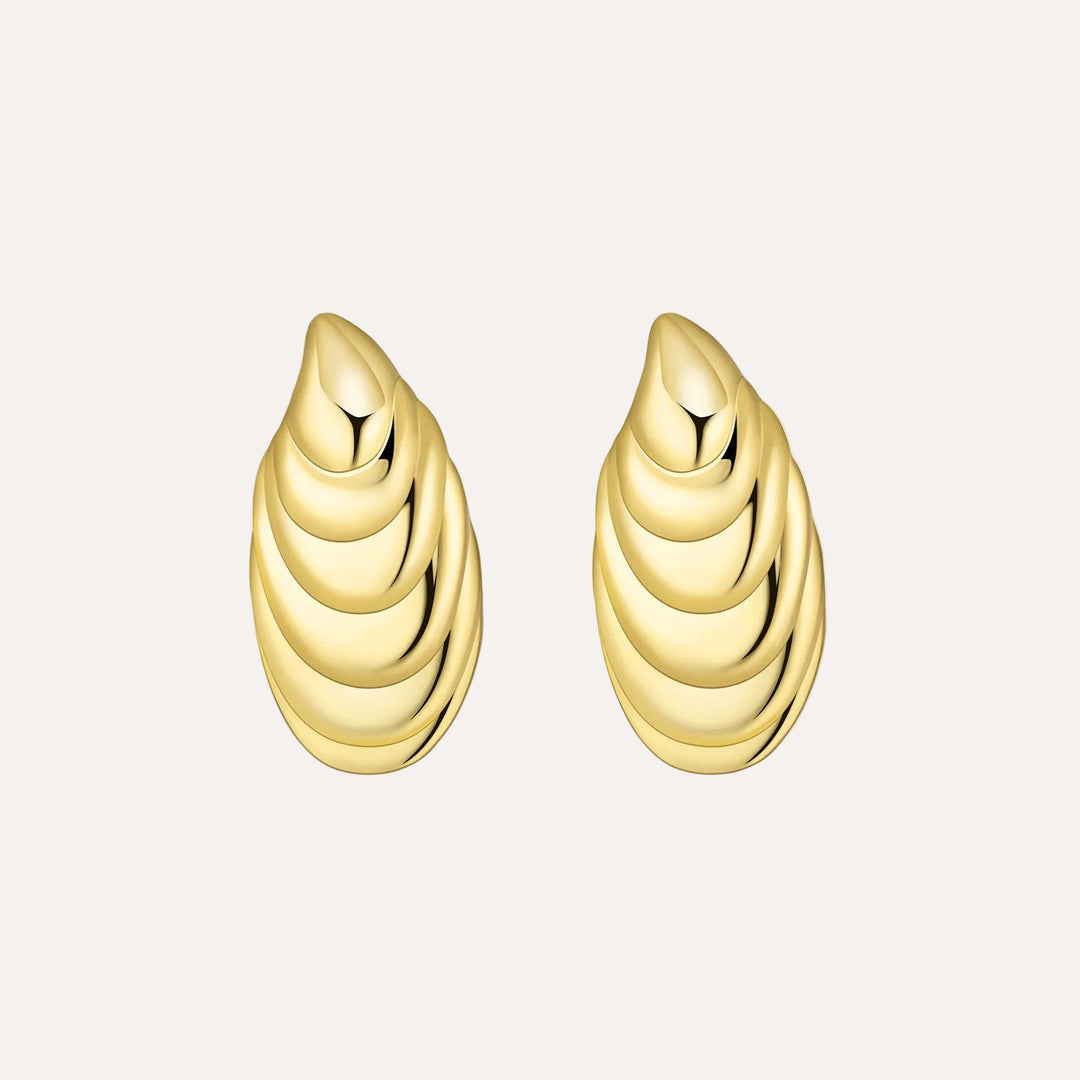Seashell Shaped Earrings for Women | Chunky Gold Tone Jewelry | Soria Jewelry