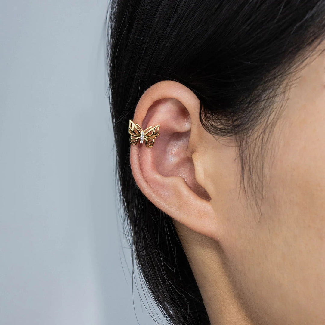 Butterfly Cuffs Hoop Earrings for Women | Cute Elegant Daily Wear Jewelry | Soria Jewelry