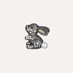 Load image into Gallery viewer, Rabbit Brooch for Women | Cute Animal Pearl Crystal Pin | Soria Jewelry
