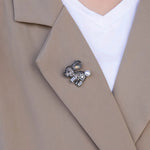 Load image into Gallery viewer, Rabbit Brooch for Women | Cute Animal Pearl Crystal Pin | Soria Jewelry
