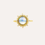 Load image into Gallery viewer, Gold Opal Ring for Women | Dainty Sun Flower and Adjustable Design | Soria Jewelry
