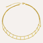Load image into Gallery viewer, Double Layer Choker Necklace for Women | Dainty Oval Pendants Design | Soria Jewelry
