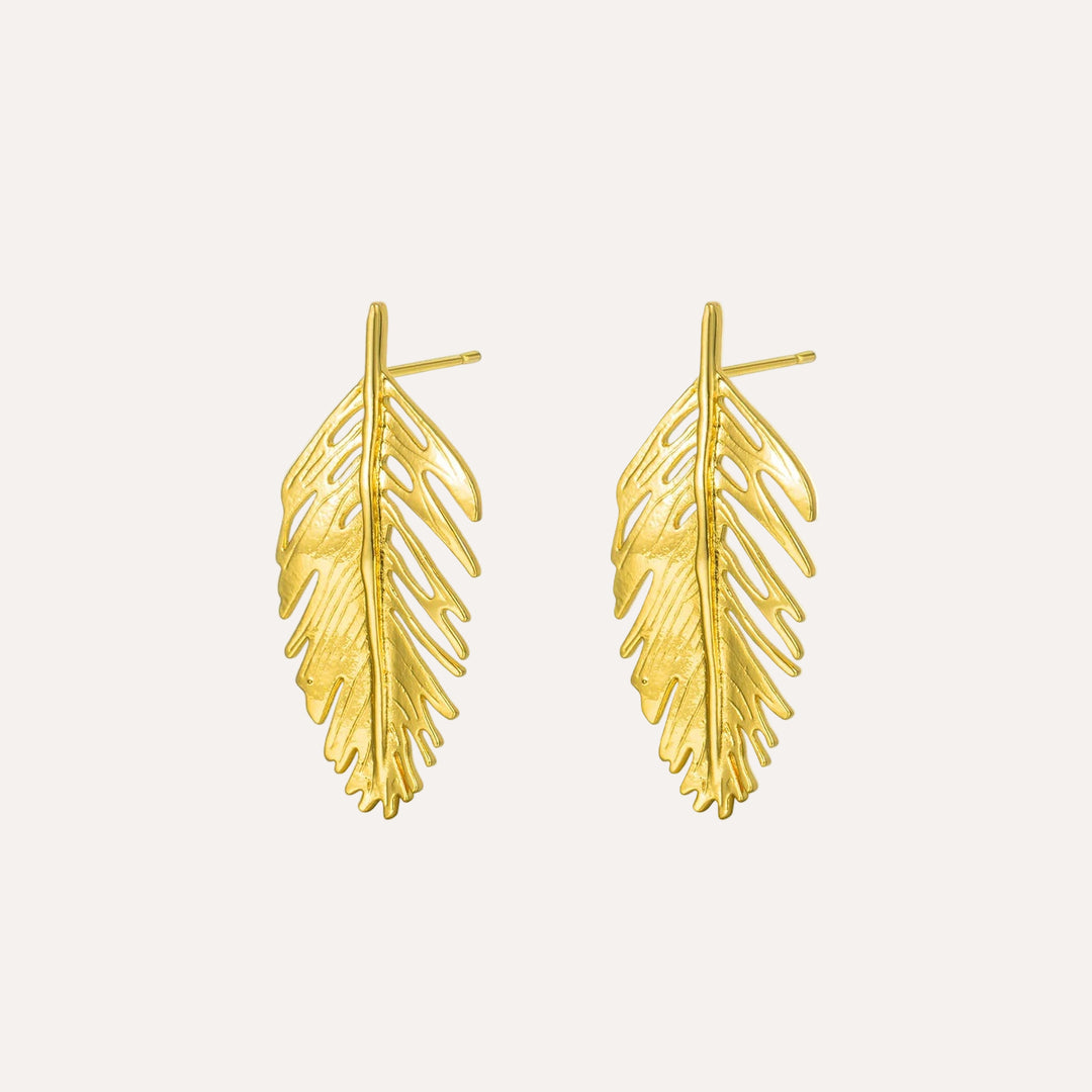 Gold Feather Earrings for Women | Dainty Fashion Jewelry | Soria Jewelry