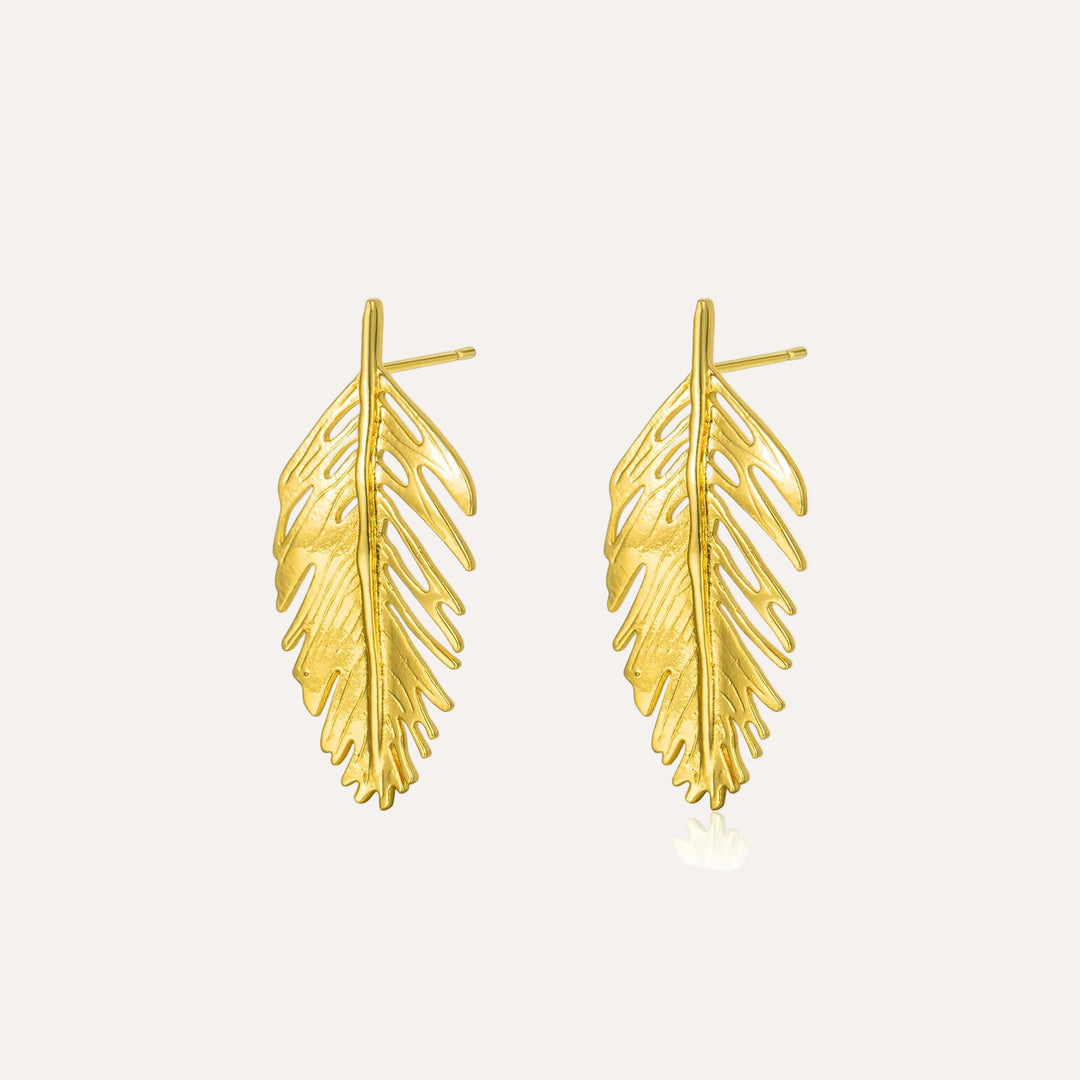 Gold Feather Earrings for Women | Dainty Fashion Jewelry | Soria Jewelry