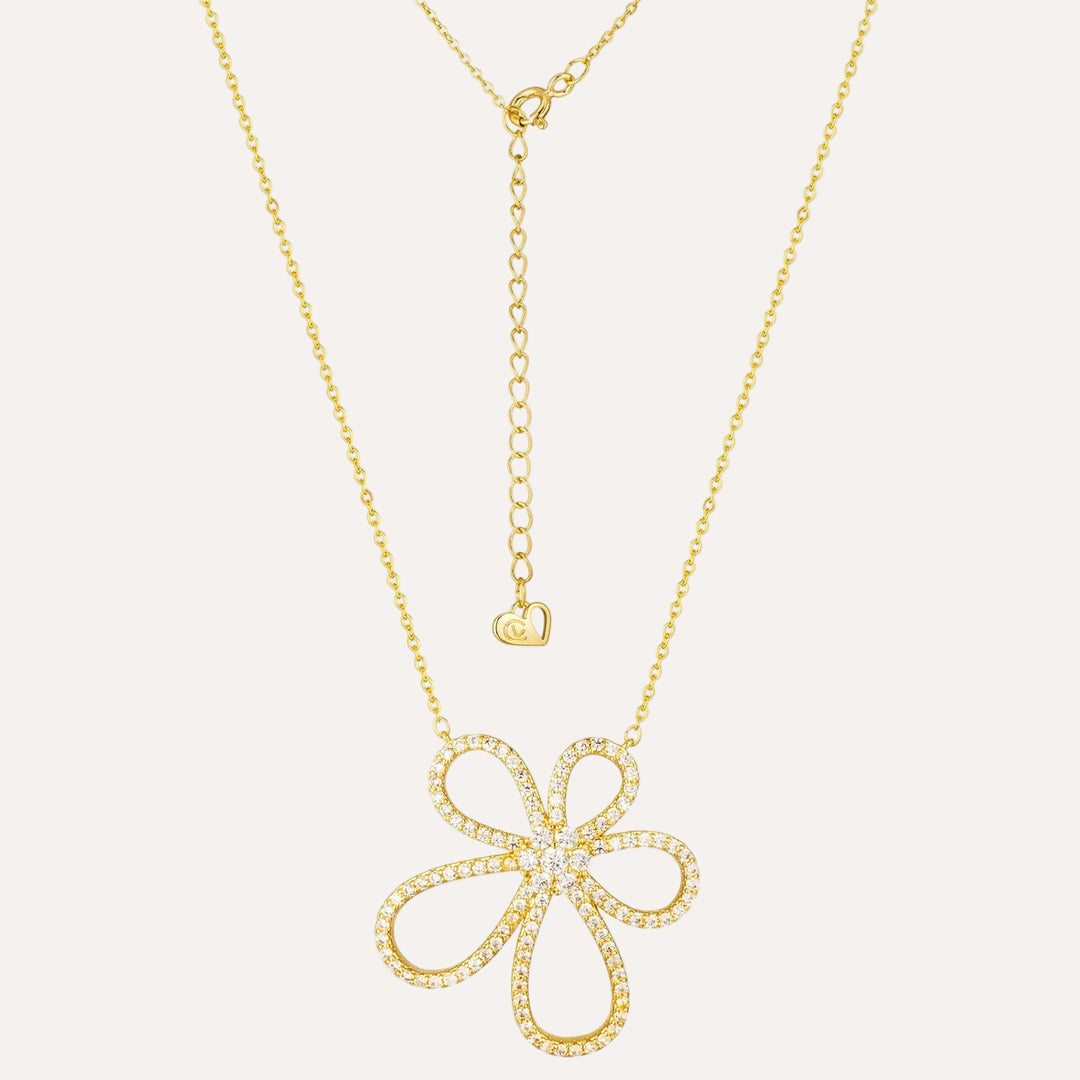 Dainty Flower Necklace with Gold Tone for Women | Soria Jewelry